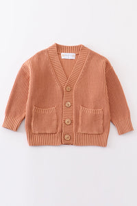 Caramel Oversized Pocket Cardigan Sweater by Abby & Evie