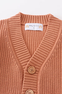 Caramel Oversized Pocket Cardigan Sweater by Abby & Evie