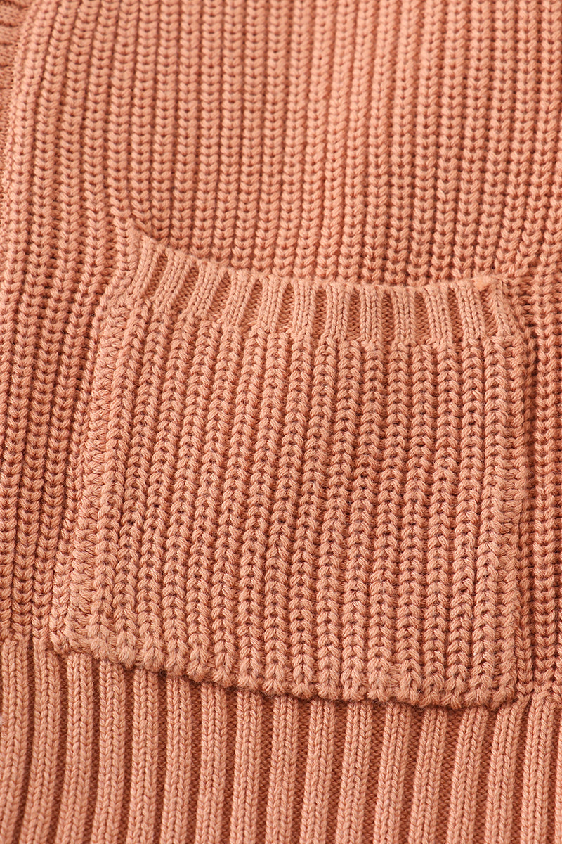 Caramel Oversized Pocket Cardigan Sweater by Abby & Evie