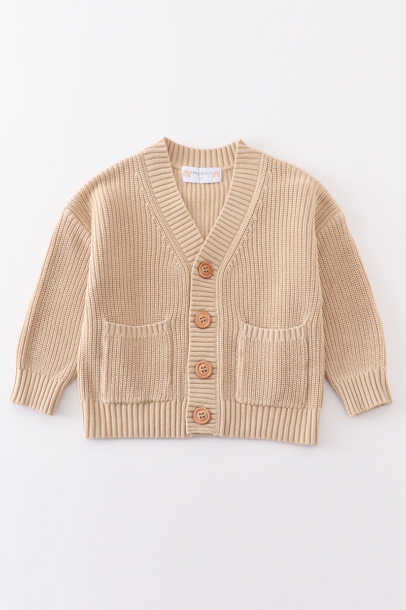 Apricot Oversized Pocket Cardigan Sweater by Abby & Evie