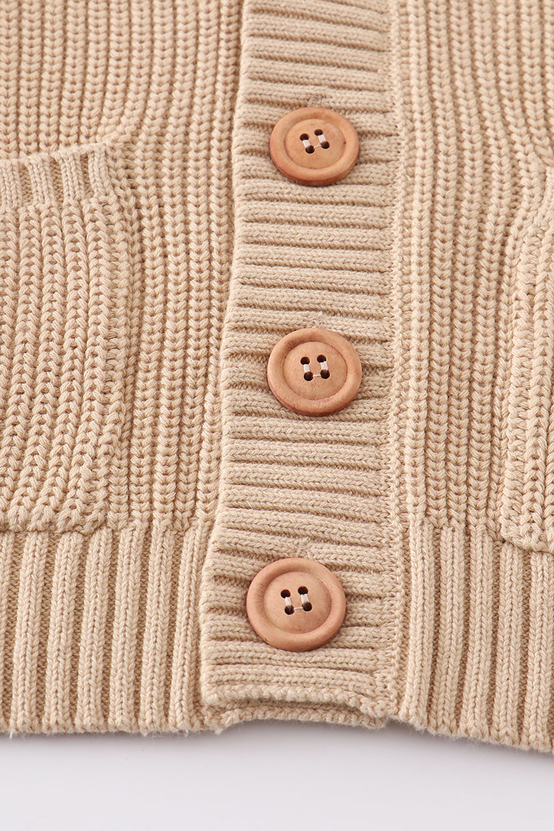 Apricot Oversized Pocket Cardigan Sweater by Abby & Evie