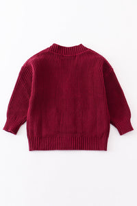 Maroon Oversized Pocket Cardigan by Abby & Evie