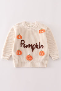 Hand Embroidered Pumpkin Sweater