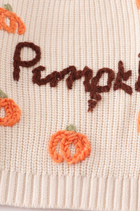 Hand Embroidered Pumpkin Sweater