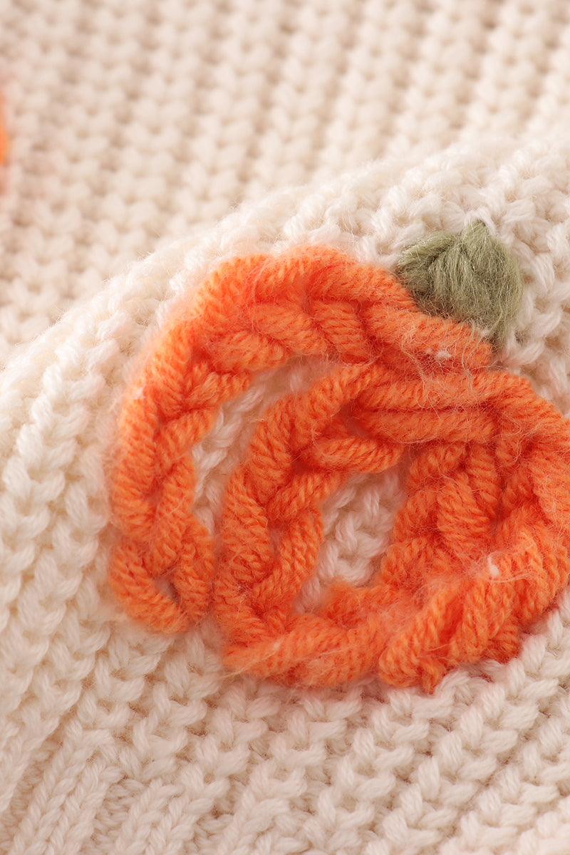 Hand Embroidered Pumpkin Sweater