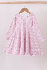 Pink Ribbon Stripe Bamboo Twirl Dress