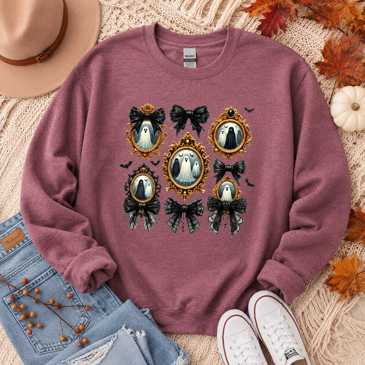 Bow Ghost Coquette Sweatshirt | Women's