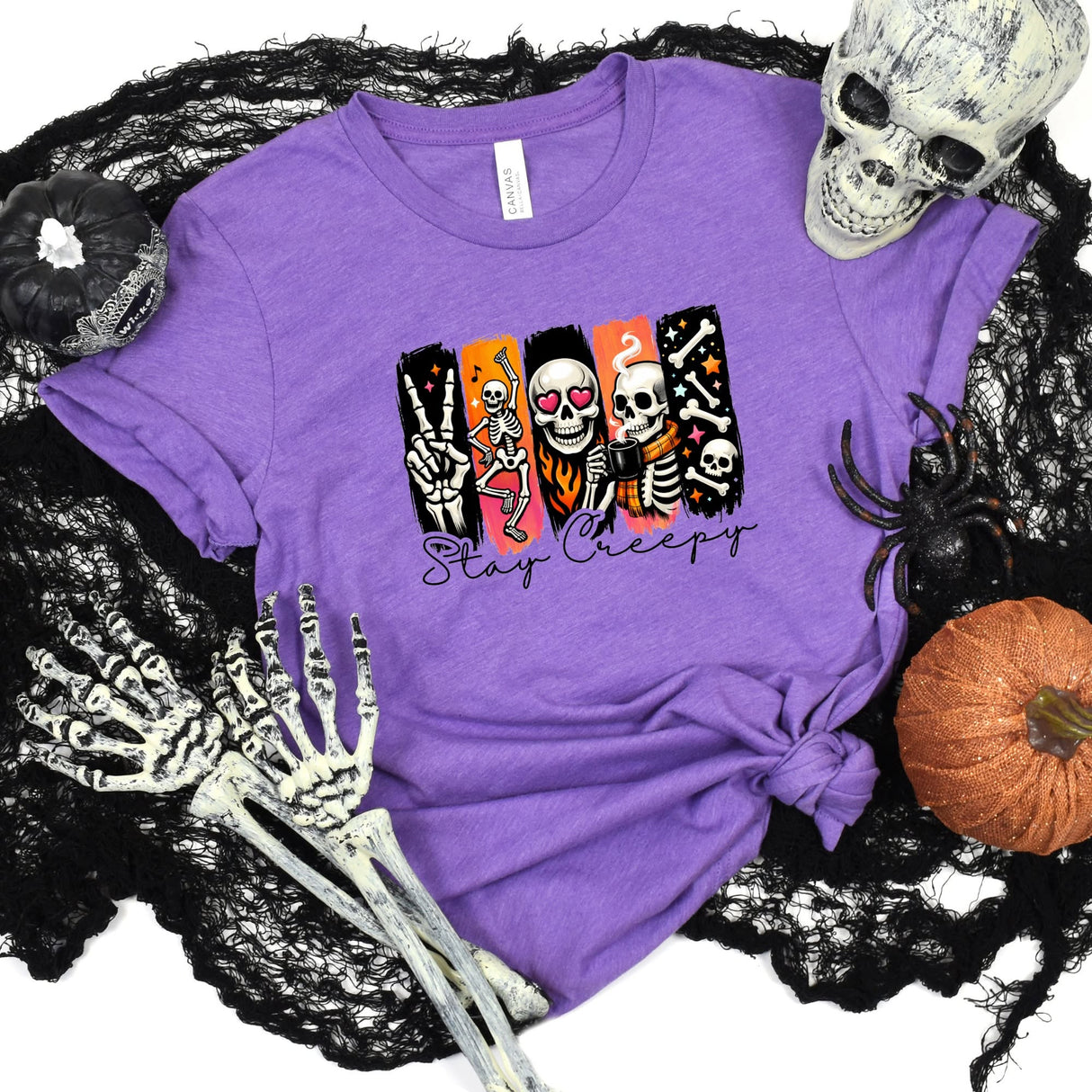 Halloween Stay Creepy Skull Graphic Tee | Women's