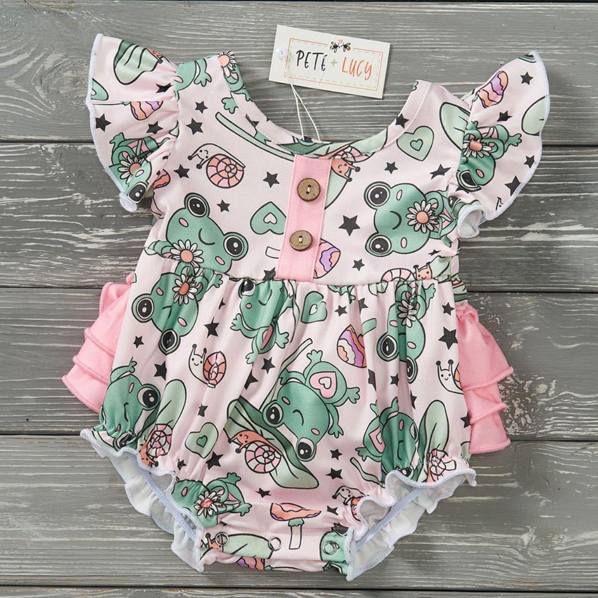 Lily Pad Leapers Baby Romper by Pete and Lucy