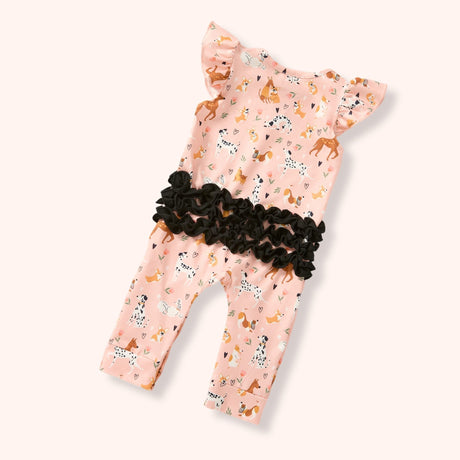 Playful Paws Baby Girl Romper | Pete + Lucy