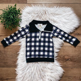 Checkered Quarter Zip Pullover by Twocan