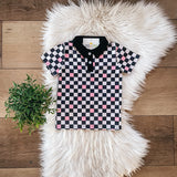 Pink Checkered Polo by Case & Crew