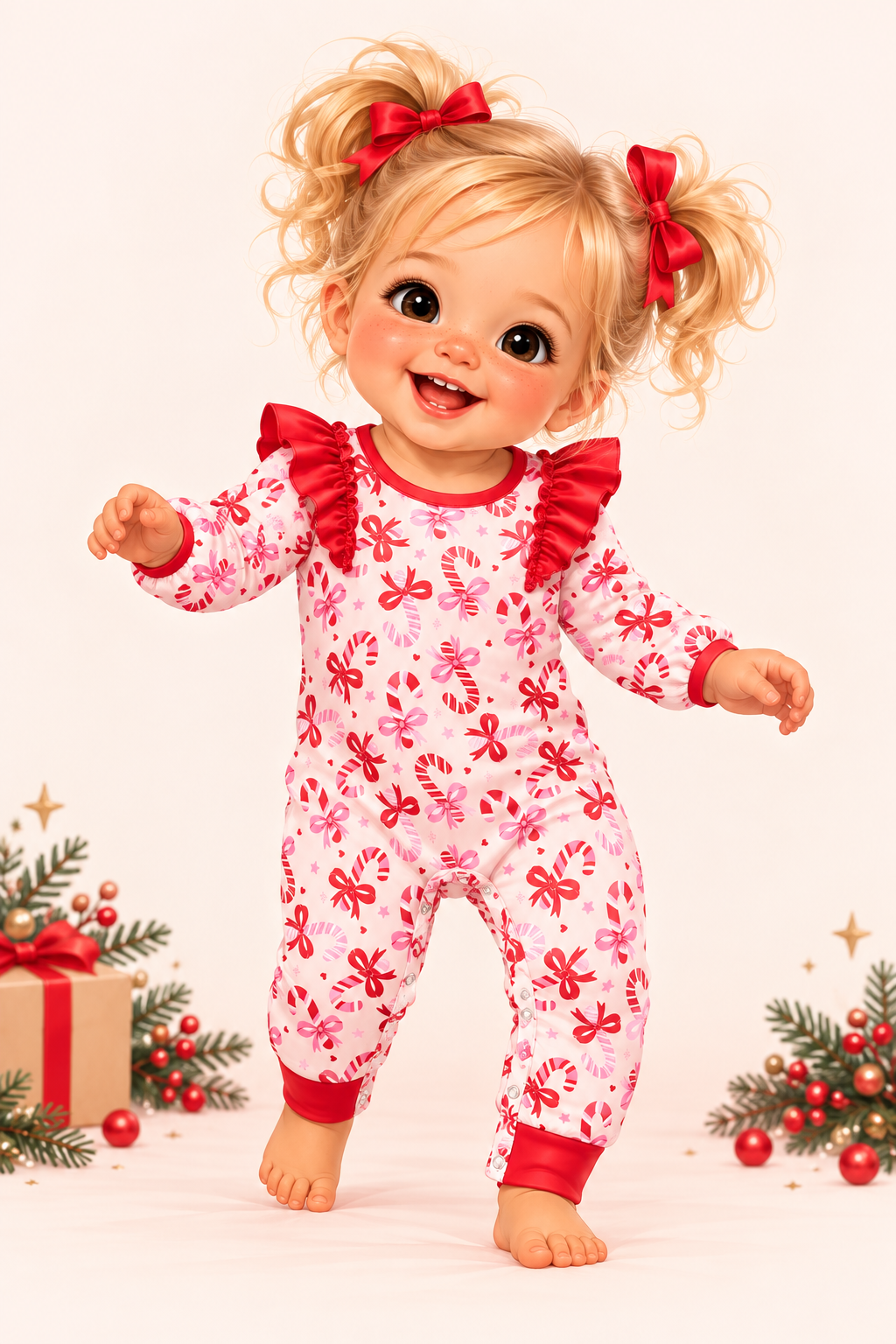 Candy Cane Cutie Baby Romper | Pete and Lucy
