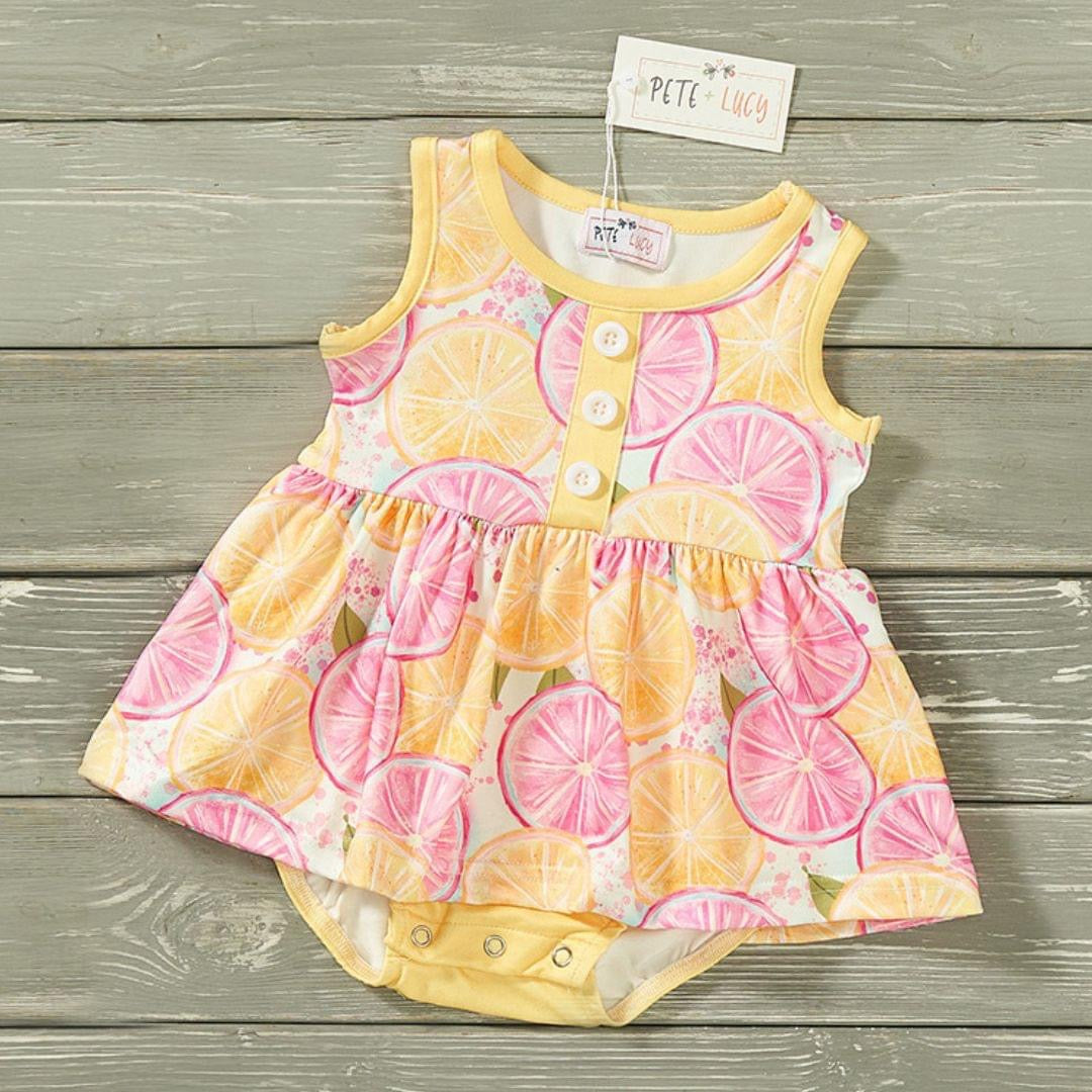 Lemon Burst Baby Romper By Pete and Lucy