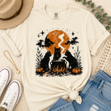 Witch Cat Coven Halloween Comfort Colors Graphic Tee | Women's