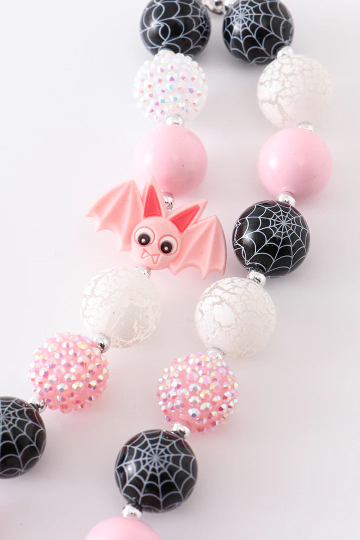 Pink Bat Halloween Bubblegum Necklace