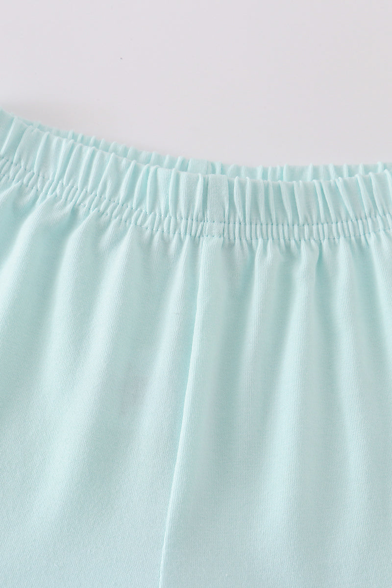 Soft Mint Ruffle Shorts by Abby & Evie