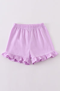 Soft Purple Ruffle Shorts by Abby & Evie