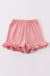 Soft Pink Ruffle Shorts by Abby & Evie