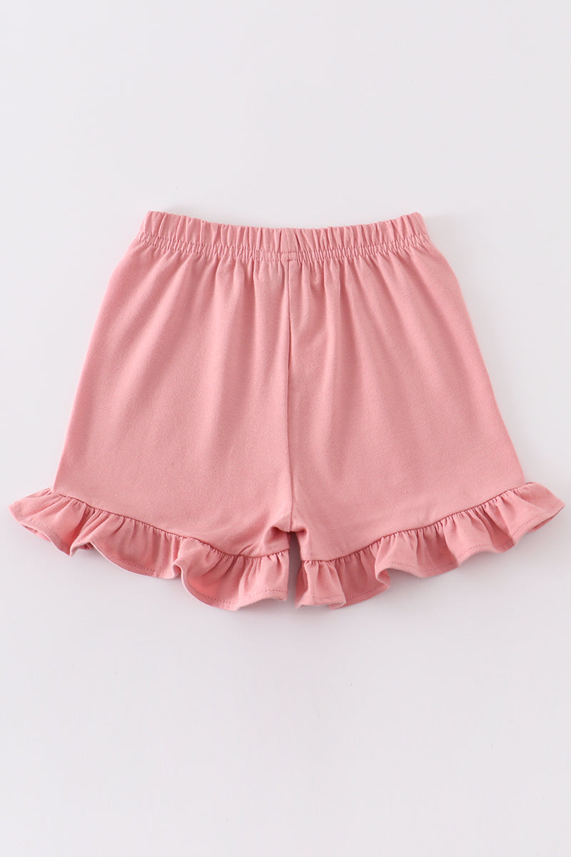 Soft Pink Ruffle Shorts by Abby & Evie