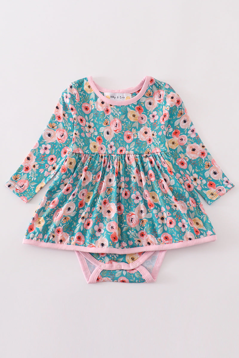 Floral Daydream Baby Skirted Romper by Abby & Evie