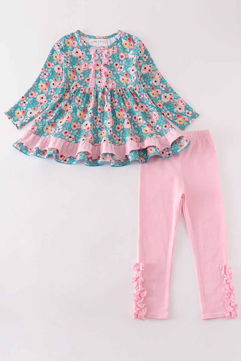 Floral Daydream Ruffle Pants Set by Abby & Evie