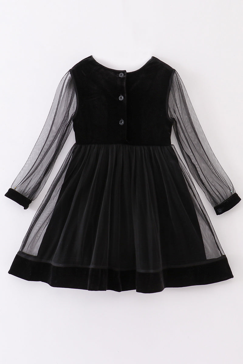 Midnight Black Velvet Dream Dress by Abby & Evie