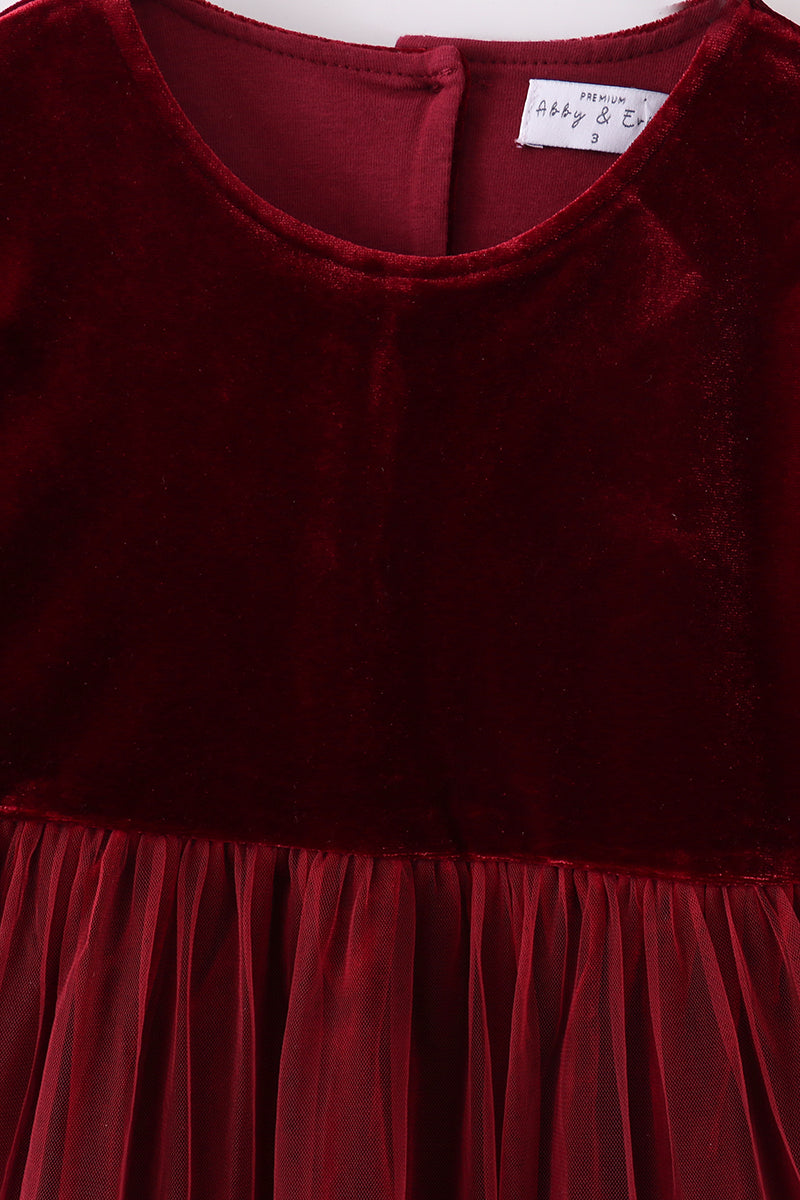 Ruby Red Radiance Velvet Dress by Abby & Evie