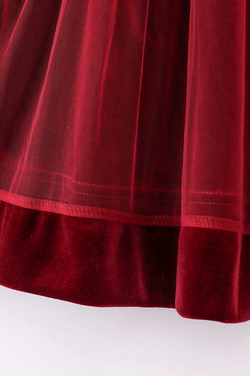 Ruby Red Radiance Velvet Dress by Abby & Evie