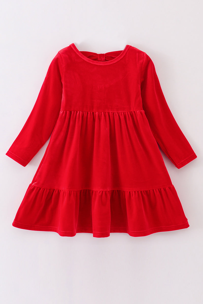 Christmas Red Velvet Tiered Dress by Abby & Evie