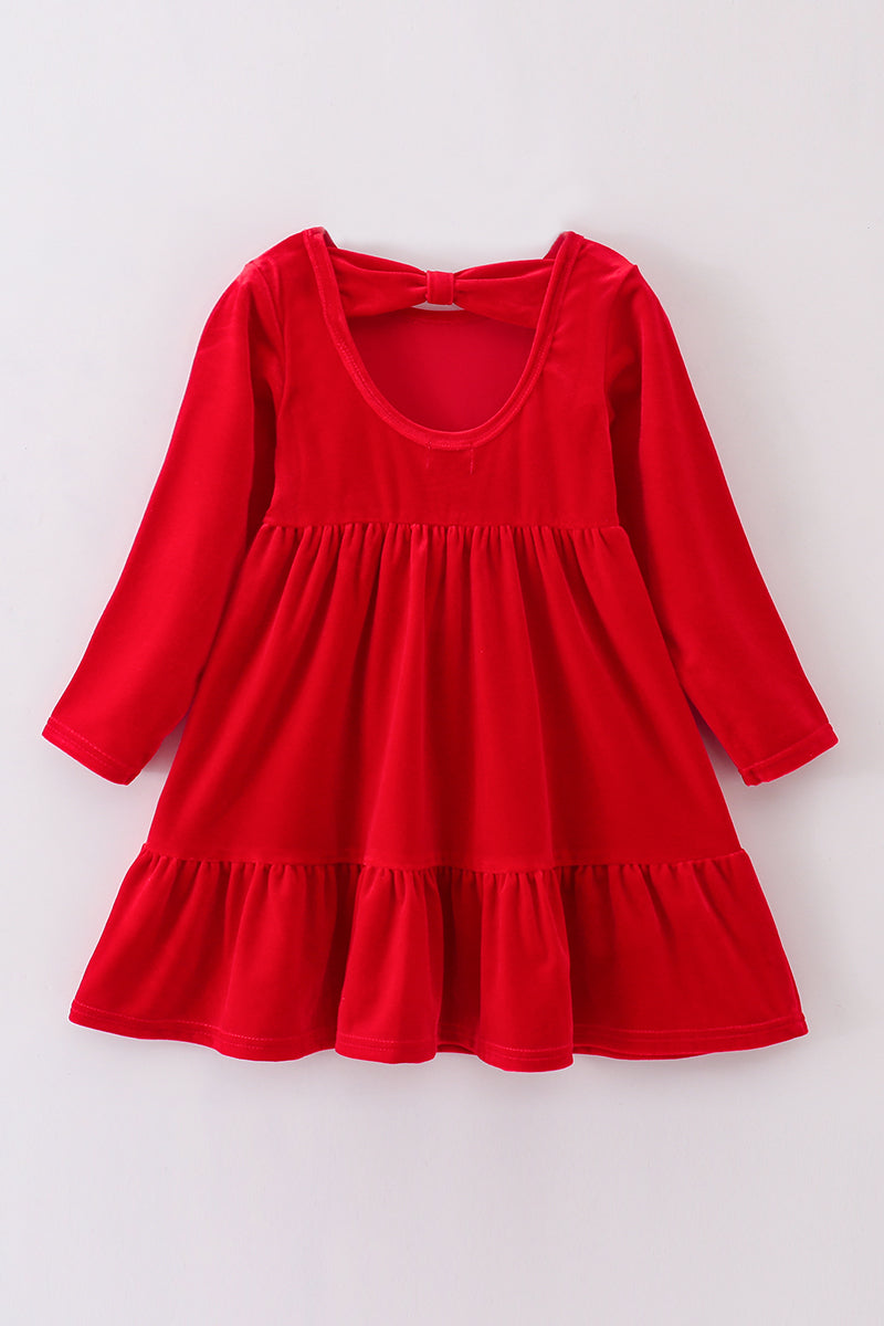 Christmas Red Velvet Tiered Dress by Abby & Evie