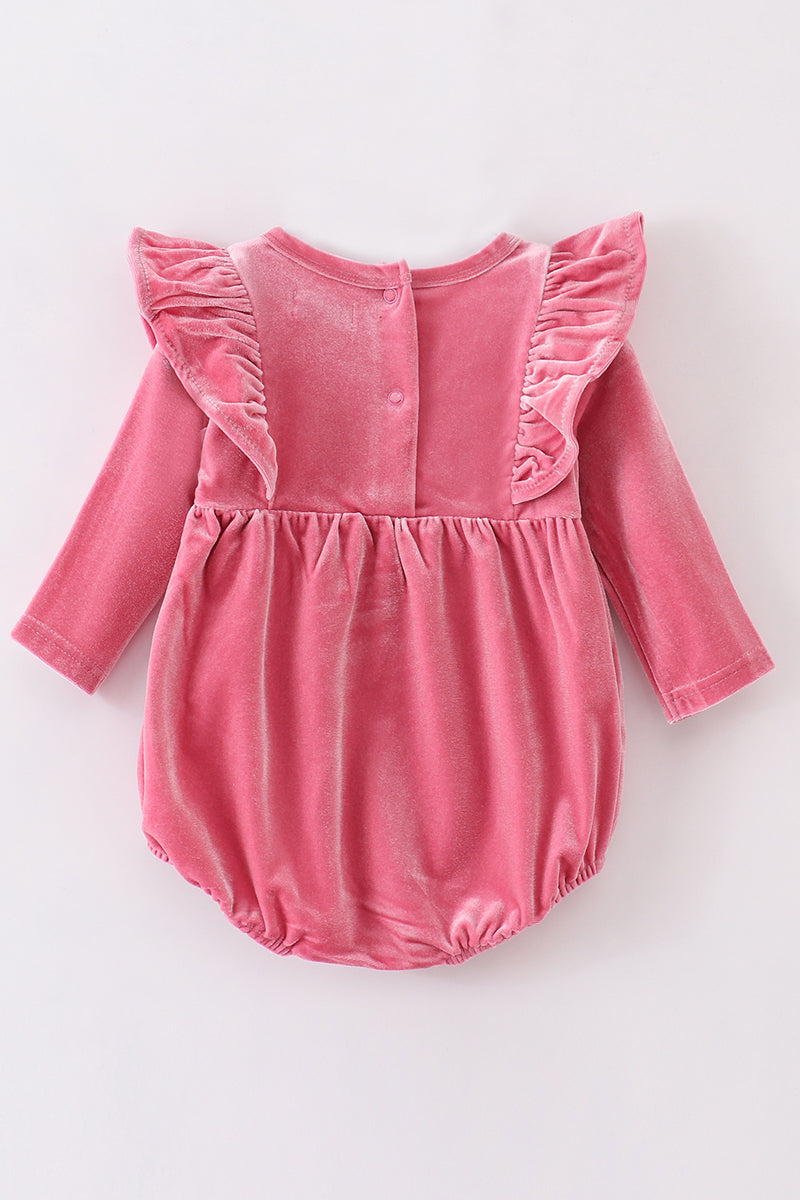 Bubblegum Pink Velvet Baby Bubble by Abby & Evie