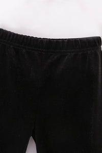 Midnight Black Velvet Bell Bottom Pants by Abby & Evie