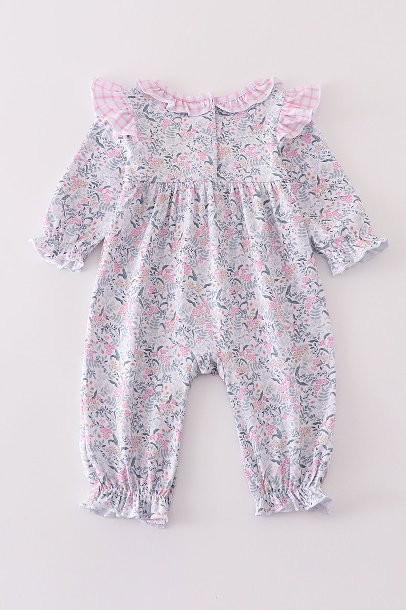 Cattle & Blooms Embroidered Baby Romper by Abby & Evie