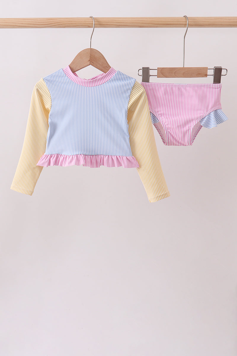 Rainbow Sherbet Two-Piece Rashguard | UPF 50+