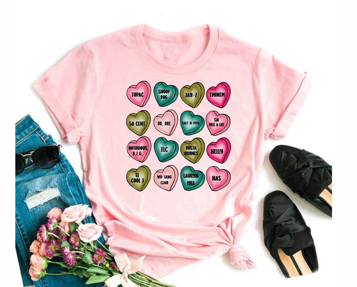 90's Rap Candy Hearts | Graphic tee or sweatshirt