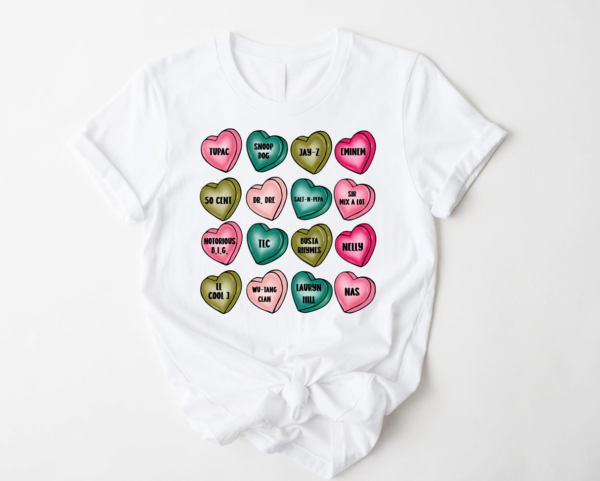 90's Rap Candy Hearts | Graphic tee or sweatshirt
