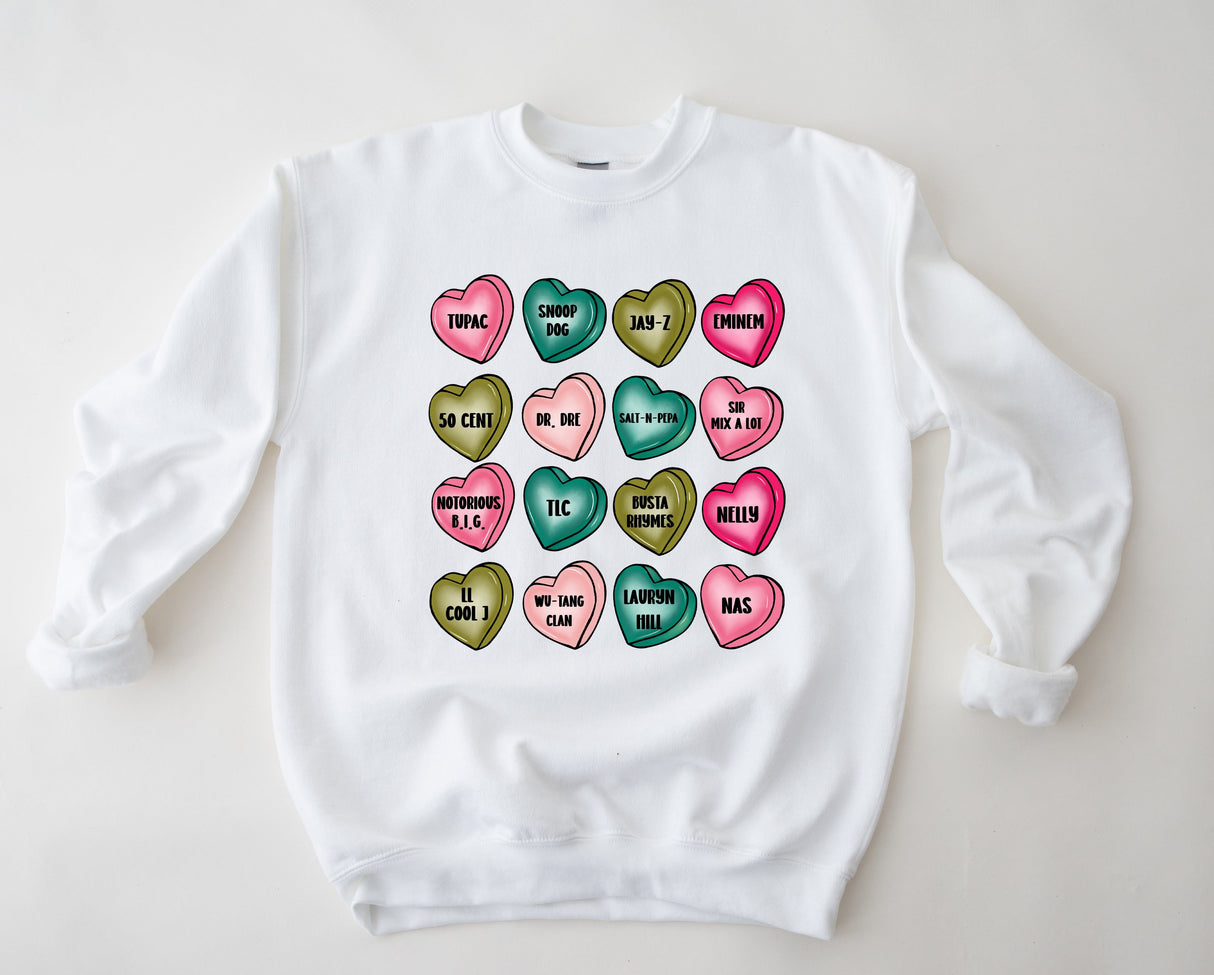 90's Rap Candy Hearts | Graphic tee or sweatshirt