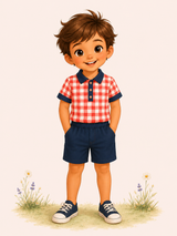 Americana Gingham Shorts Set | Twocan