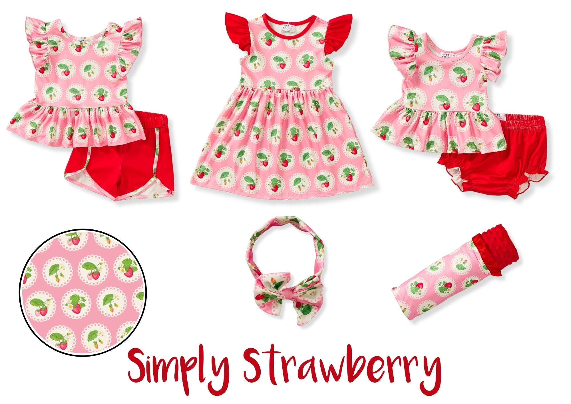 Simply Strawberry Shorts Set by Pete and Lucy
