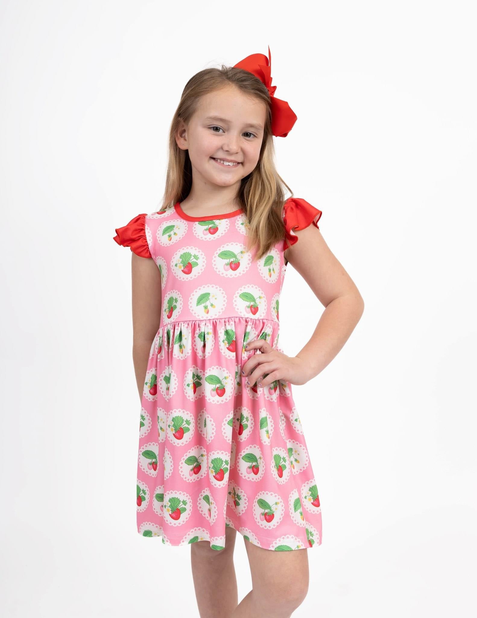 Simply Strawberry Dress by Pete and Lucy