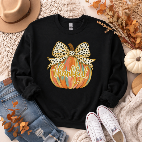 Colorful Thankful Pumpkin Sweatshirt | Women's