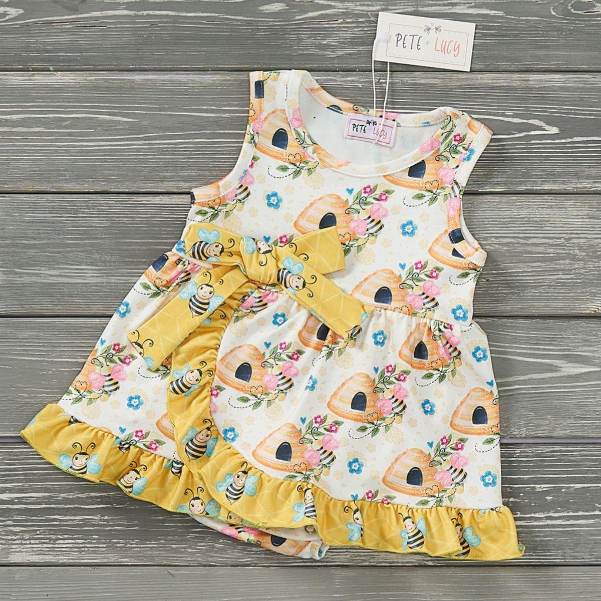 Sweet as Honey Baby Romper by Pete and Lucy