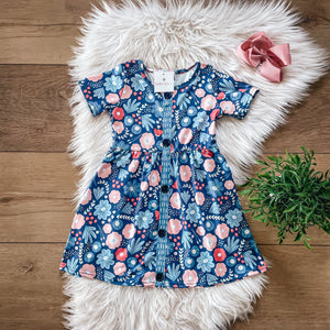 Light Blue Floral Dress by Wellie Kate