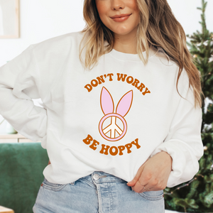 Don't Worry Be Hoppy Peace Easter Adult Tee