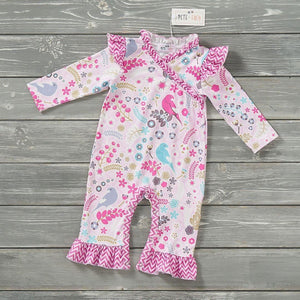 Birdsong Blossoms Baby Romper By Pete and Lucy