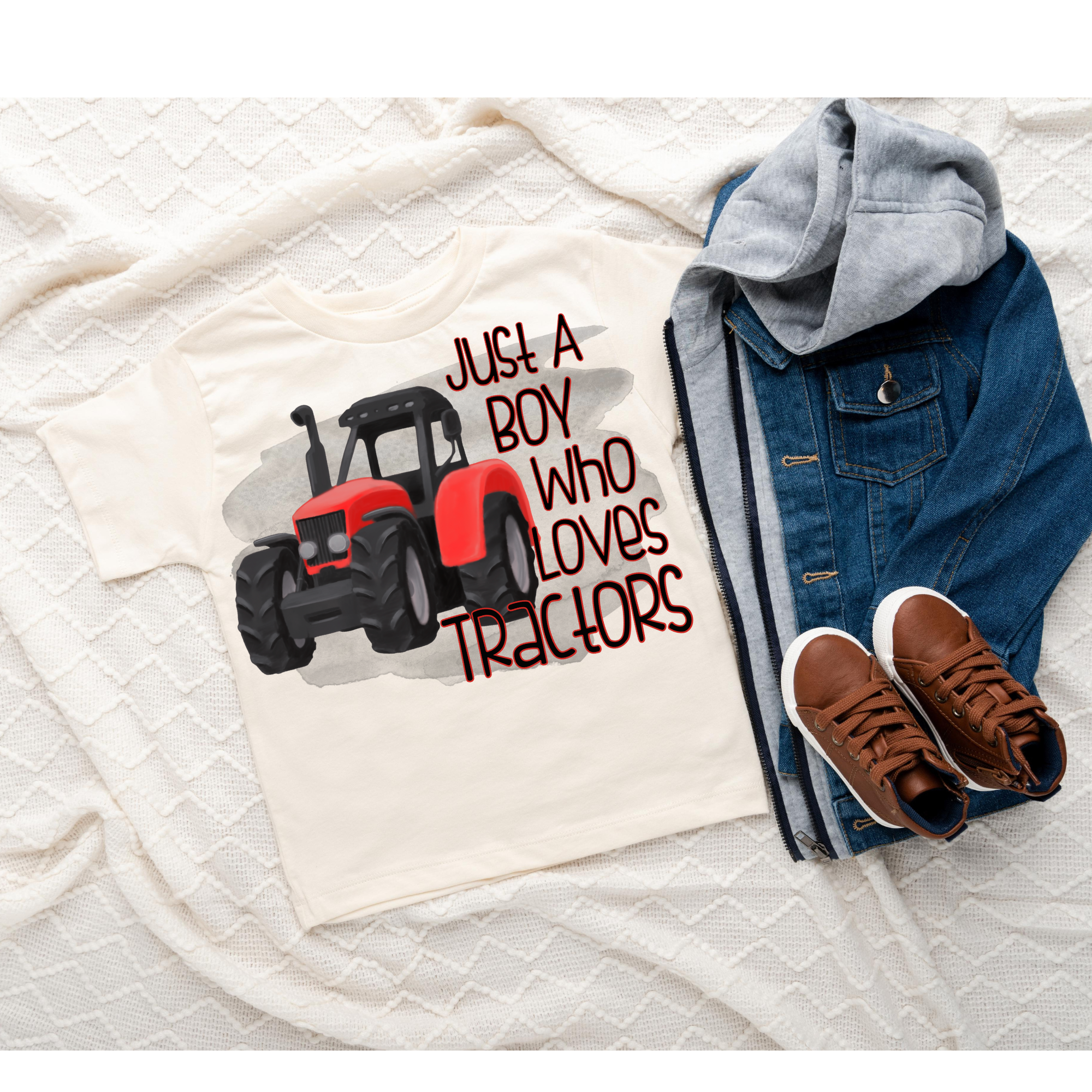 Just a Boy Who Loves Tractors | Kid's Graphic Tee