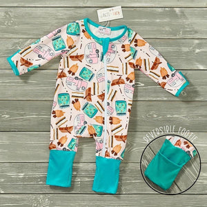 Simply Smores Zip Up Baby Romper By Pete and Lucy