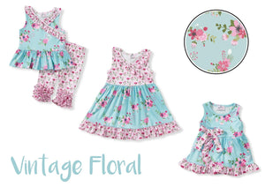 Vintage Floral Skirted Baby Bubble By Pete and Lucy