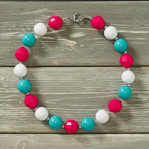 Simply Stripe Bubblegum Necklace by Pete and Lucy